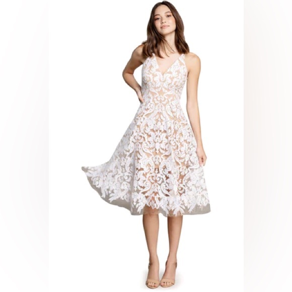 Dress the Population Blair Floral Lace Dress. - Picture 1 of 17